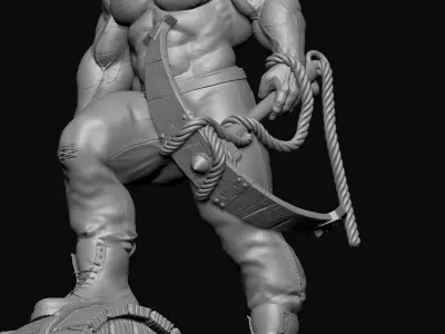 Angry Shark with anchor as a weapon 3D print model