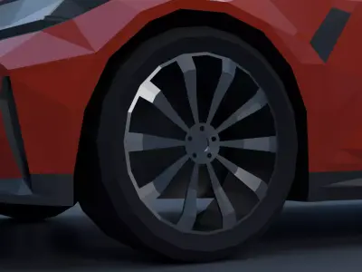 Low Poly Stylized Sports Sedan - Game Ready Low-poly 3D model