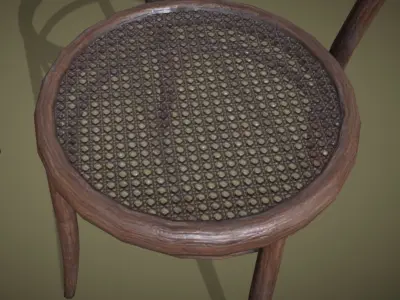 Furniture set for Viennese cafe Low-poly 3D model