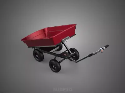 TIPPING ELECTRIC CART GARBAGE RUBBISH TRASH WASTE BIN COLLECTION 3D model