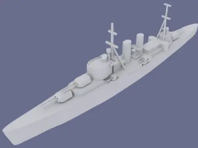 HMS Exeter 3D print model