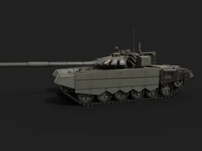 T-72 B3 Main Battle Tank Low-poly 3D model