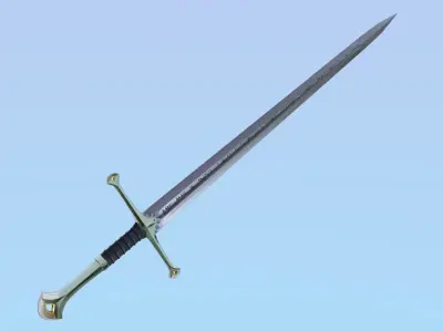 Narsil  Aragorns Sword  Lord of the rings Low-poly 3D model