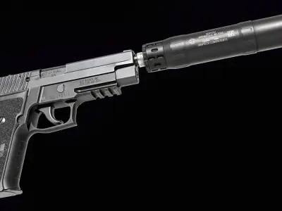 Gemtech Lunar 9 Handgun Suppressor Low-poly 3D model