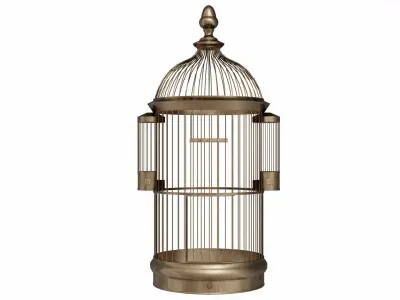 Birdcage in brass 3D model