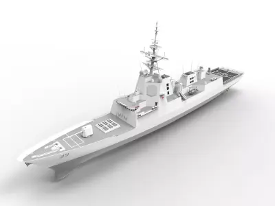Destroyer ship 3d printed hobart class 3D print model