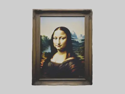 Mona Lisa painting Low-poly 3D model
