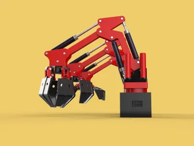 ARM LOADER LIFTING CRANE GRABBER GRAPPLE HOOK JAW TONG HOOK AUTO 3D model