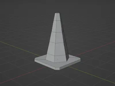 traffic cone Low-poly 3D model 43