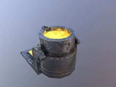 Mine Cauldron Low-poly 3D model