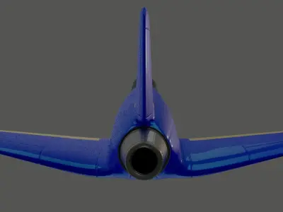 simple jet Low-poly 3D model