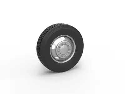 5 Hole front wheel of old school truck Scale 1 to 25 3D print model
