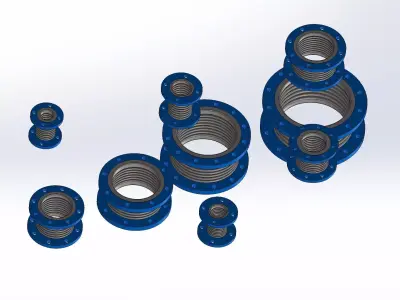 Junta de Expansao Flangeada MODELO CAD Low-poly 3D model