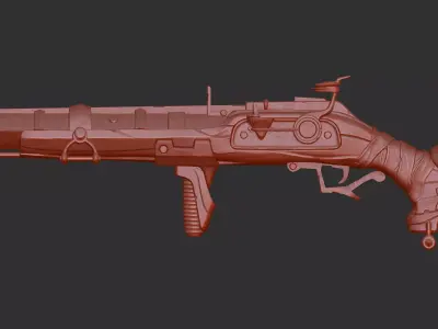 Stylized  musket  3D model