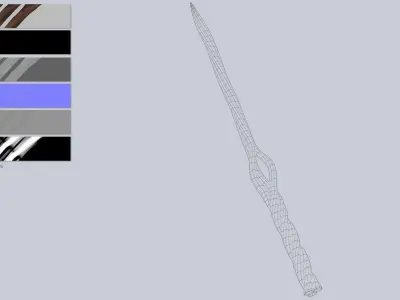 Wooden sword Low-poly 3D model get