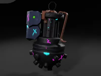 Jinx grenade from the cartoon Arcane Low-poly 3D model