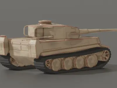 Tiger I Low Poly Tank 3D model Free low-poly 3D model