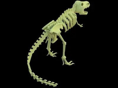 Lowpoly Trex t rex skeleton Free low-poly 3D model