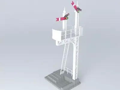 Eco Rail Track Signals Old Steam Days Free 3D model