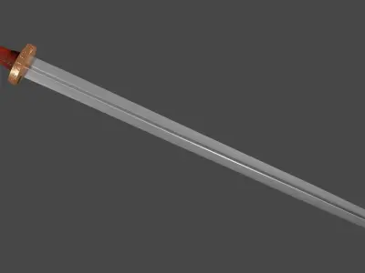 Caroling sword with Spatha handle Low-poly 3D model