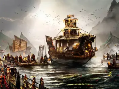 Chinese Treasure Ship with all parts 3D model