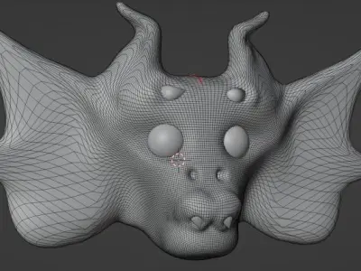 dragon demon mask with eyes 3D model