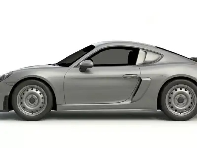 Modern Mid Engine Silver Sports Coupe 3D model