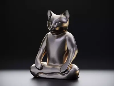 Yoga cat 3D print model