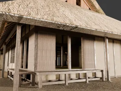 Japanese traditional style private house 3D model
