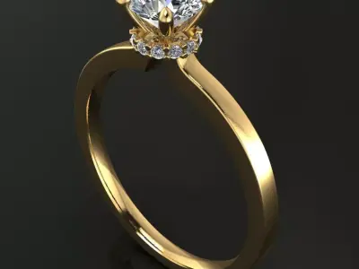 Solitaire Infinity Diamond Bow Open Shank Engagement Ring 3D print model