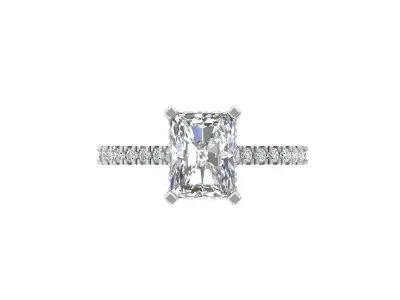 Emerald Solitaire Ring 3D print model 33