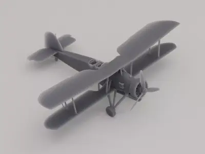 Fairey Swordfish Torpedo Bomber United Kingdom WWII 1938 3D print model