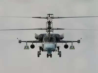 Kamov Ka-52 Fully-Rigged and Animated Game ready Low-poly 3D model
