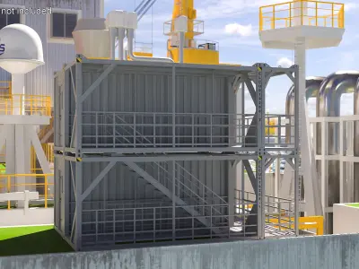 Industrial Two-Level Access Platform Gray 3D model