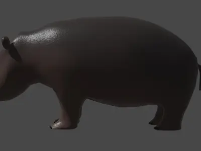 LowPoly Hippo Low-poly 3D model