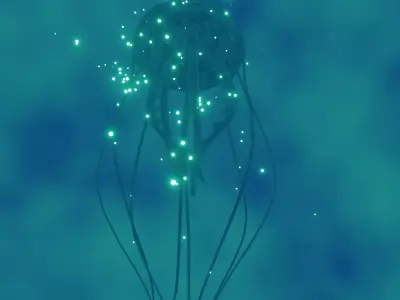 jellyfish hd wallpaper Low-poly 3D model