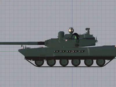 Fictional Main Battle Tank Low-poly 3D model
