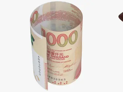 HongKong 1000 Dollars Wallet Money Purse 3D model