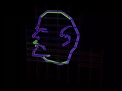 Industrial Monument Giant Head Low-poly 3D model