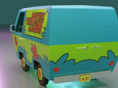The Mystery Machine - Scooby-Doo Van Low-poly 3D model