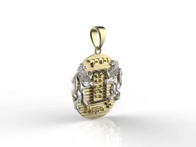 2 PART Ten Commandments Lion of Judah Pendant 3D print model