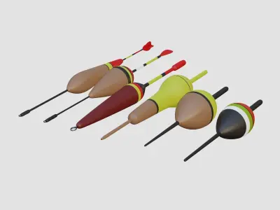 Fishing Floats Subdivision Ready for Film Low-poly 3D model