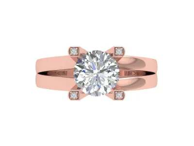 Solitaire Engagement Ring 3D print model 82