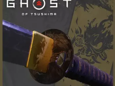 Samurai-Katana samurai sword Low-poly 3D model