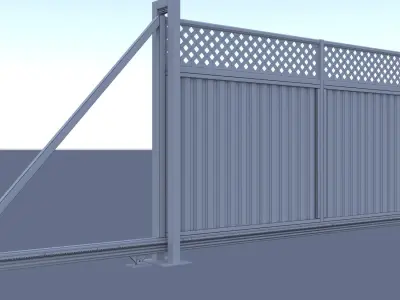 Sliding gates 3D model by 2evgeniy-lenin