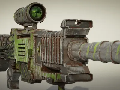 Sci-fi Weapon Low-poly 3D model 2