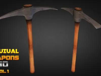 Survival Weapons HD Vol 1 Low-poly 3D model