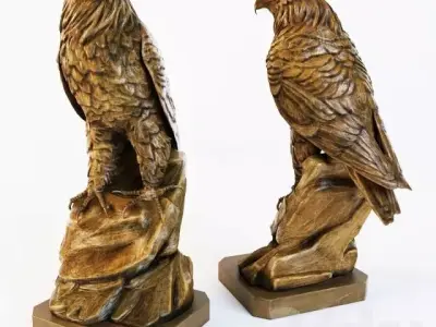 sculpture bird 3d  Low-poly 3D model