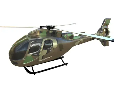 helicopter military 3D model PBR