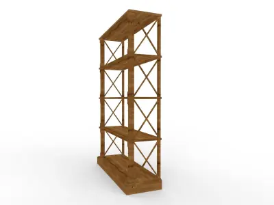 Old bookshelf Free 3D model